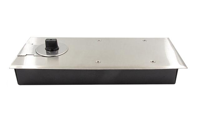 Доводчик для стеклянной двери до 80 кг EN3, напольный, 500 тыс. циклов, нержавеющая сталь AISI 304, шлифованная t183 SSS 7