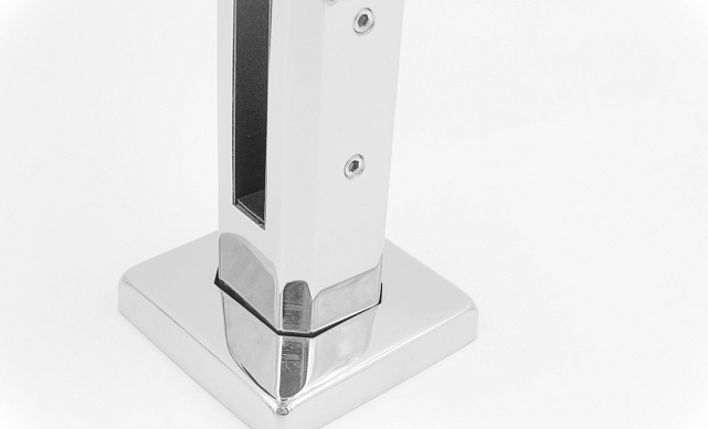 Стеклодержатель литой напольный, плоский 45х50х160 мм, для стекла 10-12 мм, полированный AISI 316 k275-8 5 Стеклодержатель литой напольный, плоский 45х50х160 мм, для стекла 10-12 мм, полированный AISI 316 k275-8 5