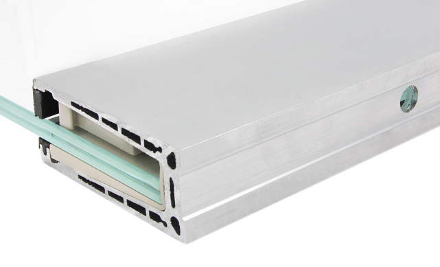 Комплект профиля зажимного для стекла 12 мм, с отверстиями, НЕАНОД, алюминий, k601-4-12 6 Комплект профиля зажимного для стекла 12 мм, с отверстиями, НЕАНОД, алюминий, k601-4-12 6