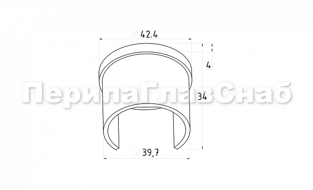 Заглушка с пазом на трубу Ø42.4 мм шлифованная (AISI 304) k099-2 3 Заглушка с пазом на трубу Ø42.4 мм шлифованная (AISI 304) k099-2 3