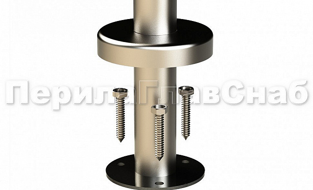 Стойка круглая  Ø38.1: 2 пластинчатых стеклодержателя, полированная, высота 950 мм (AISI 304) k729 4 Стойка круглая  Ø38.1: 2 пластинчатых стеклодержателя, полированная, высота 950 мм (AISI 304) k729 4