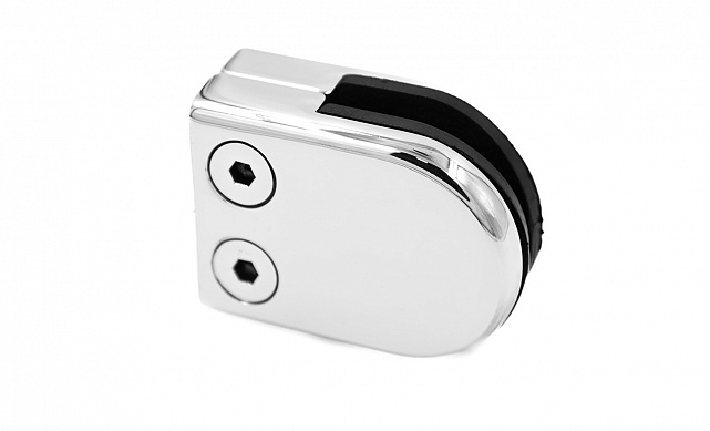 Стеклодержатель штампованный под стекло 8 мм (4+4 мм), под стойку Ø38.1 мм 40х24х55, полированный (AISI 304) k038 8 Стеклодержатель штампованный под стекло 8 мм (4+4 мм), под стойку Ø38.1 мм 40х24х55, полированный (AISI 304) k038 8