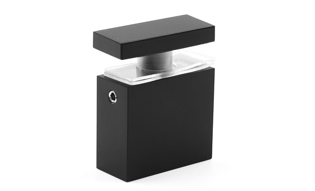 Соединитель труба-стекло для прямоугольного трека, нержавеющая сталь AISI 304, черная t462 BL 8 Соединитель труба-стекло для прямоугольного трека, нержавеющая сталь AISI 304, черная t462 BL 8