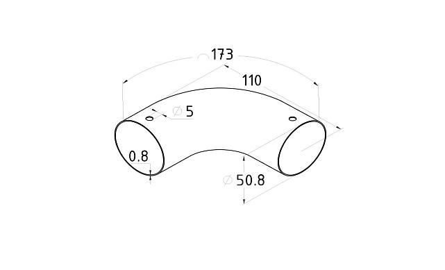 Поворот 90°, пластик./дер. поручня, (AISI 304) k259 2