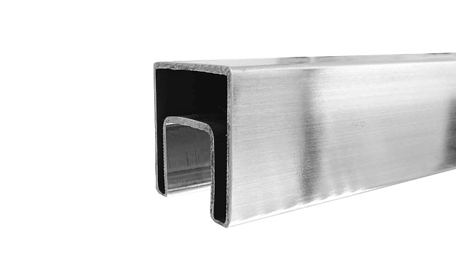 Труба 40х40 мм с пазом 24 х 24 под стекло, шлифованная, AISI201, k856-4 3 Труба 40х40 мм с пазом 24 х 24 под стекло, шлифованная, AISI201, k856-4 3