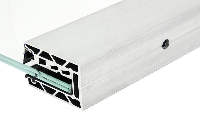 Комплект профиля зажимного для стекла 20мм и 10+10, с отверстием, НЕАНОД. алюминий 100х60мм, т100-2-20 5 Комплект профиля зажимного для стекла 20мм и 10+10, с отверстием, НЕАНОД. алюминий 100х60мм, т100-2-20 5