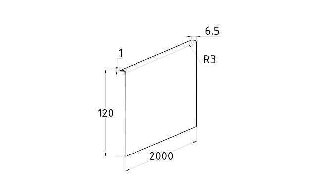 Накладка под золото (тыльная/лицевая) 2000 мм на профиль k601, для стекла 10-12 мм k601-10-88 3