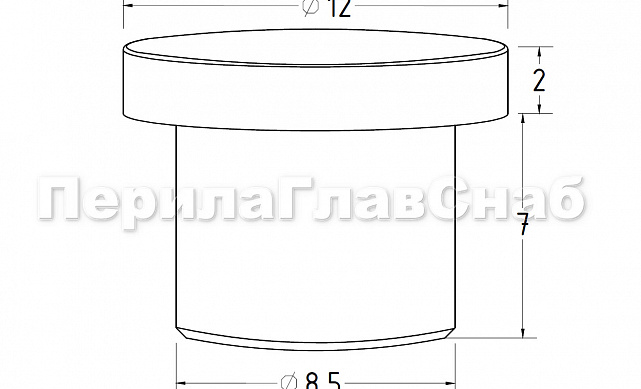 Заглушка для трубы Ø12 мм полированная (AISI 304) k265-2 2 Заглушка для трубы Ø12 мм полированная (AISI 304) k265-2 2