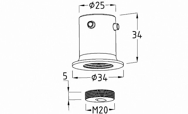 Соединитель стена-труба 19 мм, цинк-хром полированный t907 Pzn 3 Соединитель стена-труба 19 мм, цинк-хром полированный t907 Pzn 3
