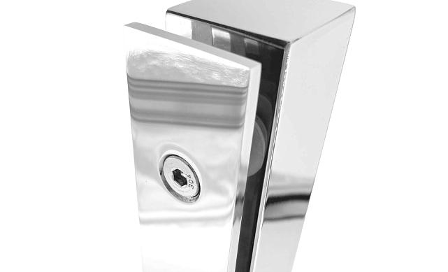 Стеклодержатель напольный, плоский 40х40х400 мм, ЭКОНОМ, для стекла 8-20 мм, полированный, AISI 304 Фk278-2 2