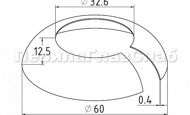 Низ стойки малый Ø32 мм, S=0.4 мм, 60 мм, полированный (AISI 304) k549 2