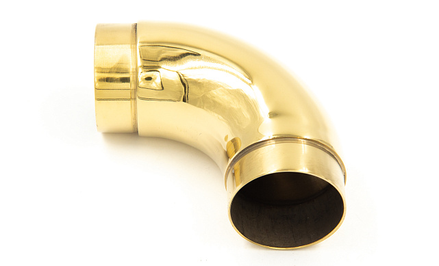 Отвод поручня под Ø50.8х102х1.45 мм, 90°, полированный 600 Grit, с двумя установочными кольцами, золото k052-88 3 Отвод поручня под Ø50.8х102х1.45 мм, 90°, полированный 600 Grit, с двумя установочными кольцами, золото k052-88 3