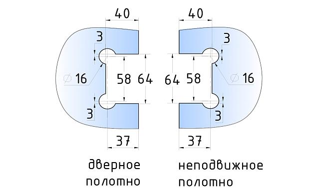 Петля для душевой кабины стекло-стекло 90° 90х55 мм полированный  t304 PSS 4