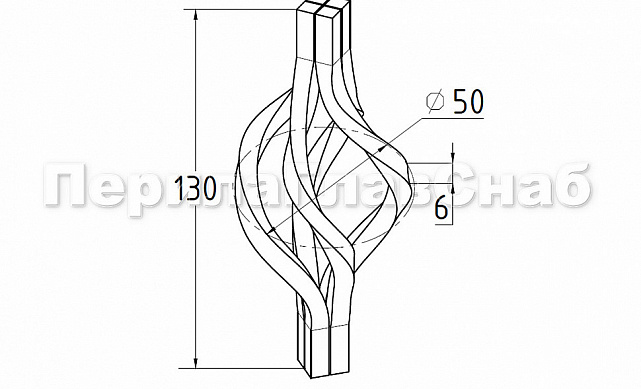 Декоративная вставка (корзинка) для стойки Ø25 мм, k388 3 Декоративная вставка (корзинка) для стойки Ø25 мм, k388 3