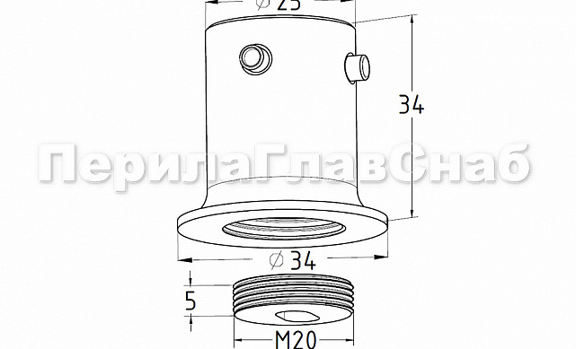 Соединитель стена-труба 19 мм, цинк-хром полированный t907 Pzn 5 Соединитель стена-труба 19 мм, цинк-хром полированный t907 Pzn 5