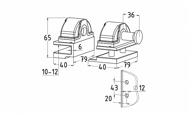 Защелка зажимная, полированная, AISI 304 t156 PSS 2 Защелка зажимная, полированная, AISI 304 t156 PSS 2