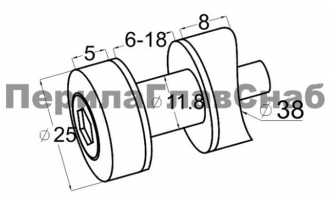 Держатель для стекла точечный под Ø38.1 мм (AISI 304) k258 2 Держатель для стекла точечный под Ø38.1 мм (AISI 304) k258 2