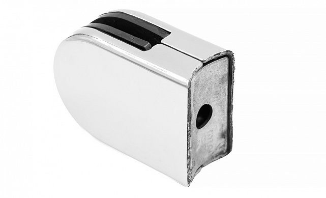 Стеклодержатель штампованный под стекло 8мм (4+4 мм), под стойку Ø38.1 мм 40х22х54, полированный (AISI 304) k538-2 5 Стеклодержатель штампованный под стекло 8мм (4+4 мм), под стойку Ø38.1 мм 40х22х54, полированный (AISI 304) k538-2 5