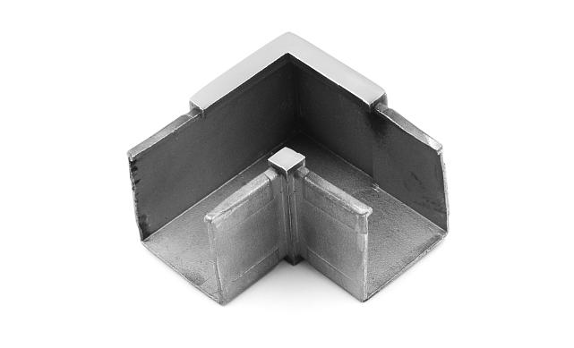 Отвод для поручня с пазом 40х40 мм, полированный, (AISI 304) k546 4