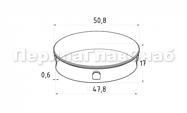 Заглушка штампованная на трубу Ø50.8х17 мм (AISI 304) полированная k014 2 Заглушка штампованная на трубу Ø50.8х17 мм (AISI 304) полированная k014 2