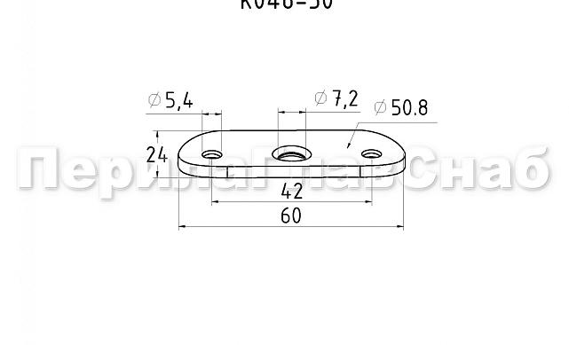 Лодочка (ложемент) под поручень Ø50.8 мм, литой, полированный, нержавеющая AISI 304 k046-50 2