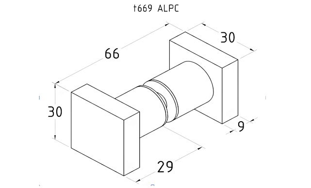 Ручка-кноб квадратная, для стекла 6-12мм, алюминий, полированная t669 ALPC 3 Ручка-кноб квадратная, для стекла 6-12мм, алюминий, полированная t669 ALPC 3