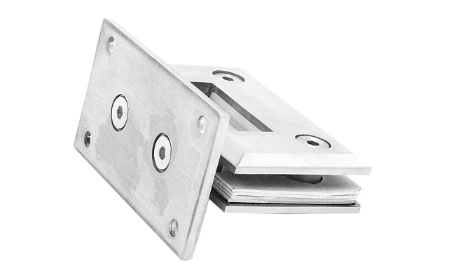 Петля для душевой кабины стена-стекло 90° 90х55 мм AISI 304, шлифованная  t301 SSS 6