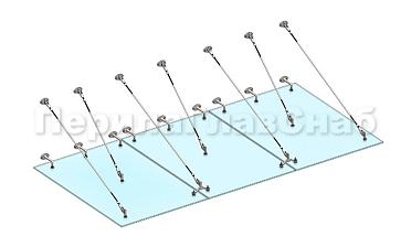 Комплект фурнитуры для козырька 1800х3700 (на вантах/тягах) k671-18-37 купить в Воронеже